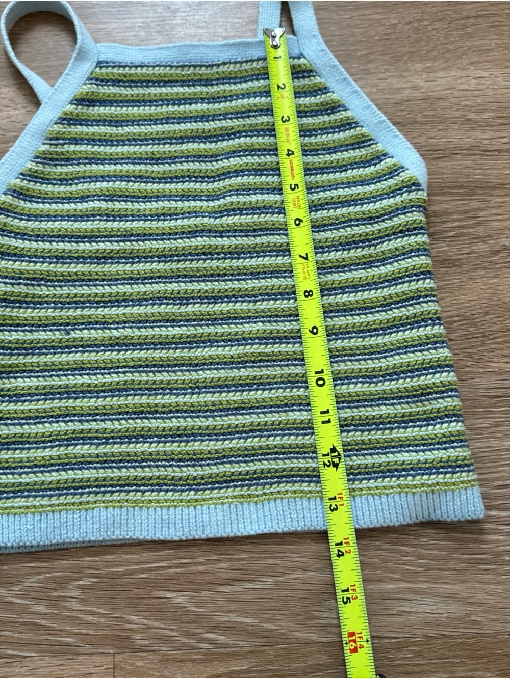 Women’s Striped Knit Tank Top & Skirt Set - Mint, Lime & Navy - S - Picture 4 of 8